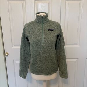 Patagonia Better Sweater 1/4 Zip Women’s Size Small Green Grey Pullover